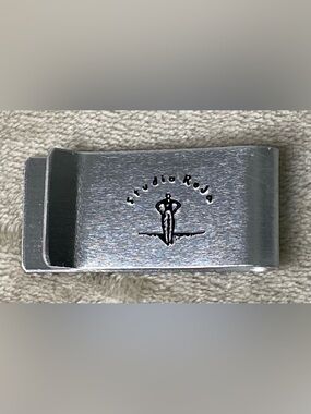 Studio Roja Mensch Silver Toned Engraved Money Clip Aluminum?